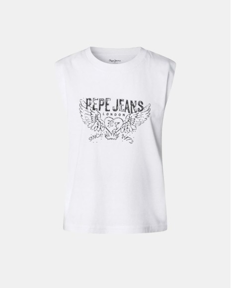 T-shirts Top Mulher PEPE JEANS Branco PL5000023 BERTHA