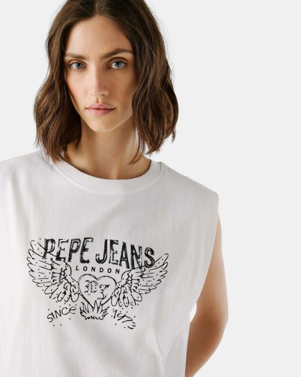 T-shirts Top Mulher PEPE JEANS Branco PL5000023 BERTHA