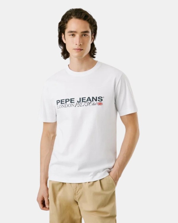 T-shirts Manga curta Homem PEPE JEANS Branco PM5010104 MATTHEW TEE