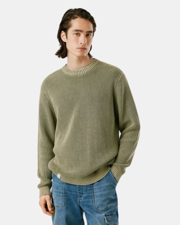 T-shirt de Manga Comprida Homem PEPE JEANS Verde PM7000022 PARKER CREW