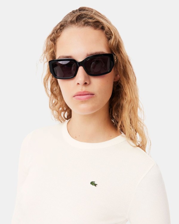 T-shirts Manga Comprida Mulher LACOSTE Branco TF1692