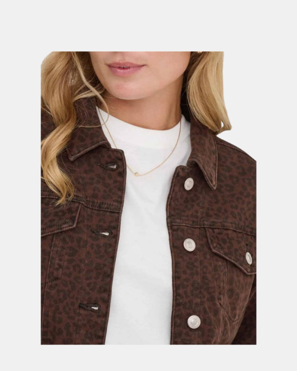 Casacos Manga comprida Mulher ONLY Castanho 15360070 ANLIE ANIMAL L S JACKET PNT 2