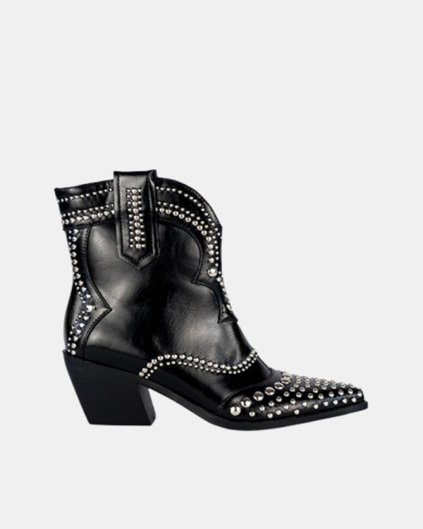  Botines Cowboy Bajos Mujer RockAway Negro 84542
