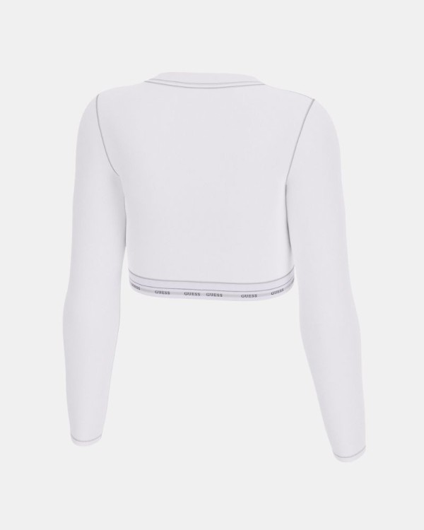 T-shirts Manga Comprida Mulher GUESS Branco W5BZ09 KBBU1