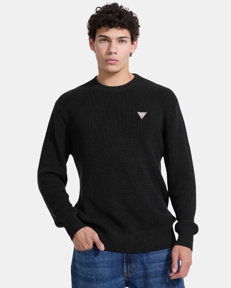  Jersey Manga larga Hombre GUESS Negro M4BR30 Z3HM1