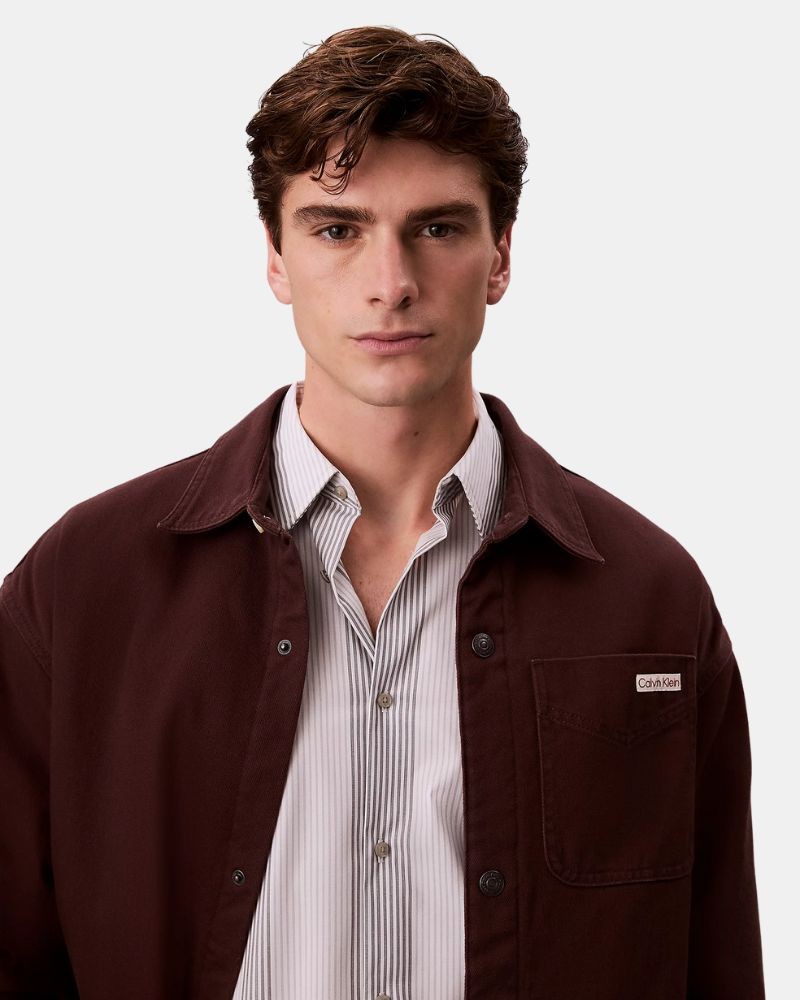Camisas Manga Comprida Hombre CALVIN KLEIN Castanho LV04RD729G