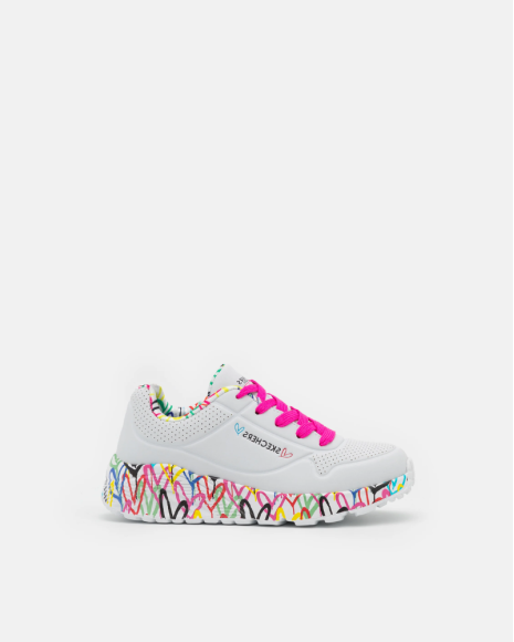 Sapatilhas Infantil SKECHERS Branco 314976L X GOLDCROWN UNO LITE LOVELY LUV