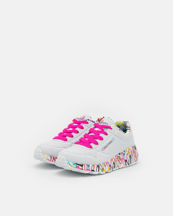  Zapatillas Infantil SKECHERS Blanco 314976L X GOLDCROWN UNO LITE LOVELY LUV