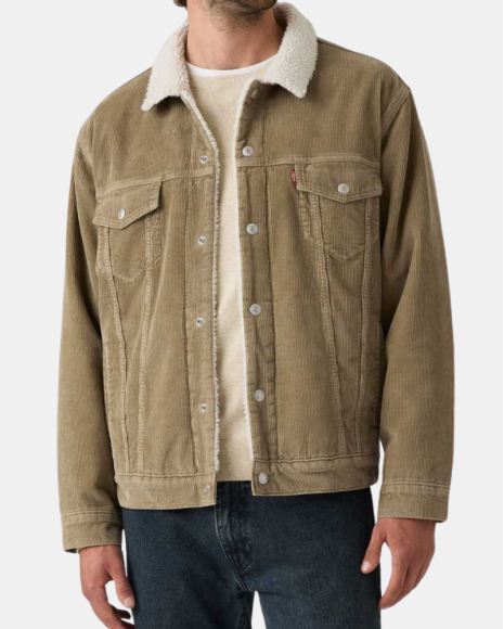 Casacos Manga comprida Homem LEVIS Castanho A5784 0022 CORTE RELAXED SHERPA TRKR