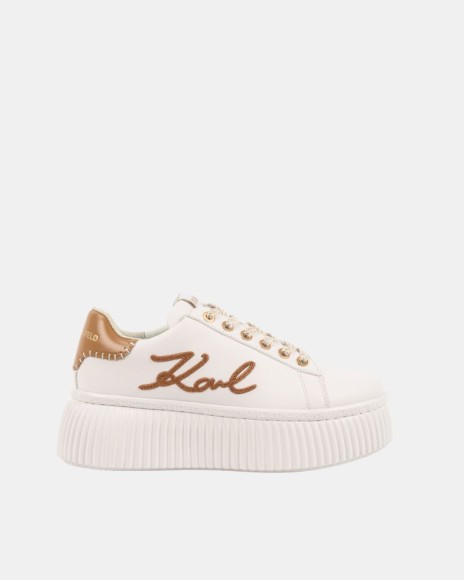 Sapatilhas Baixas Mulher Karl Lagerfeld Branco KL42372C KREEPER LO