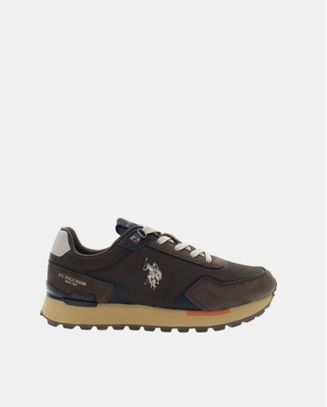 Zapatillas Bajas Hombre US Polo Marrón ARON009M ETS1