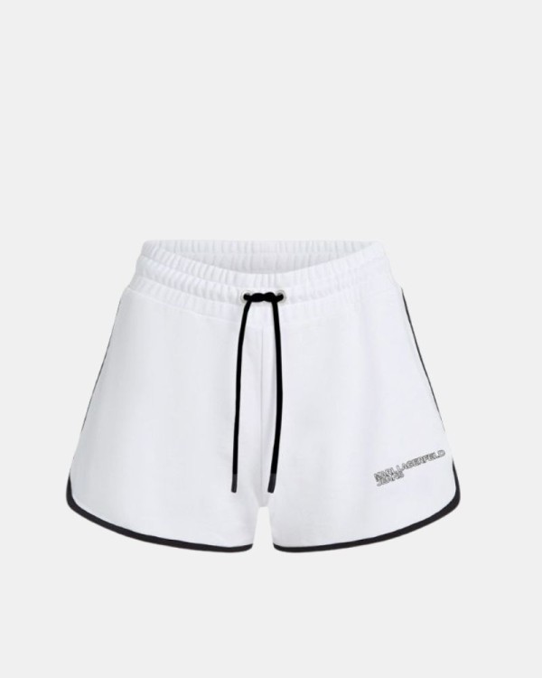 Calças de Fato de Treino Bermudas Mulher Karl Lagerfeld Branco A2W10095
