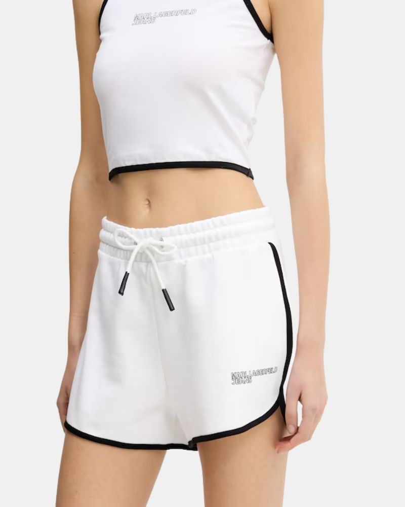 Calças de Fato de Treino Bermudas Mulher Karl Lagerfeld Branco A2W10095