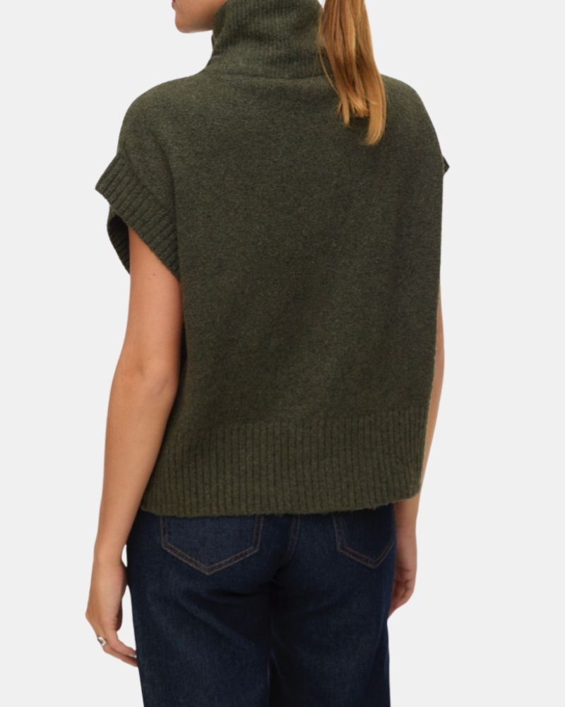  Jersey Manga corta Chaleco Mujer VERO MODA Verde 10331524 BANG