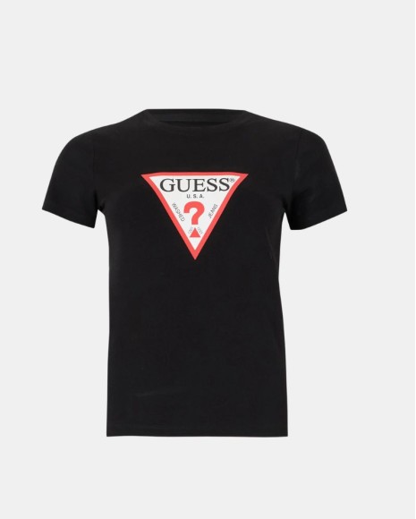 T-shirts Manga curta Mulher GUESS Preto W4YI04 J1314