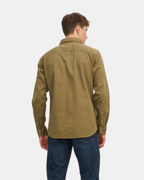Camisas Manga Comprida Homem JACK AND JONES Verde 12138115 SHERIDAN