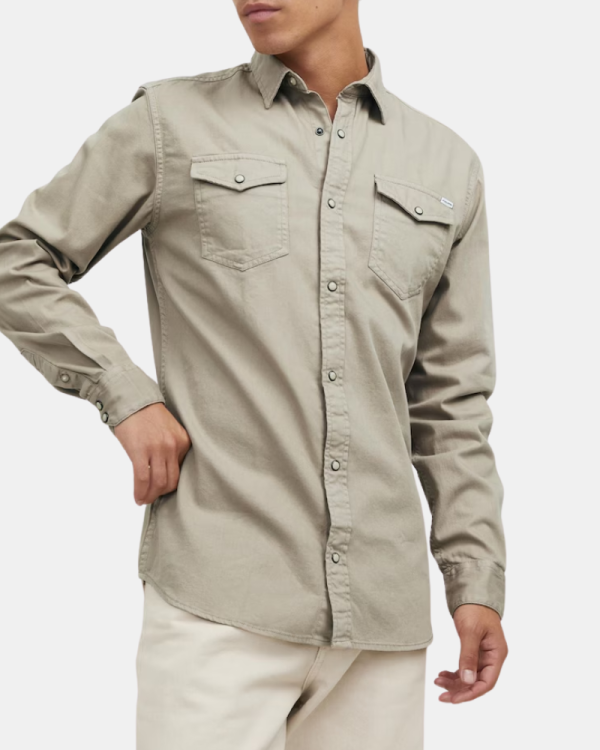  Camisas Manga larga Hombre JACK AND JONES Taupe 12138115 SHERIDAN
