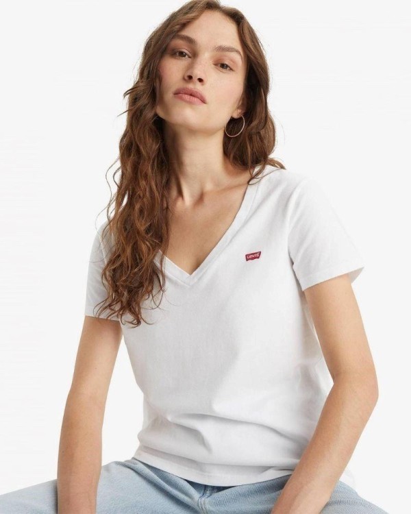 T-shirts Manga curta Mulher LEVIS Branco 85341 0002 PERFECT VNECK