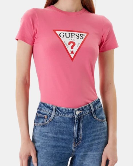 T-shirts Manga curta Mulher GUESS Rosa W4YI04 J1314