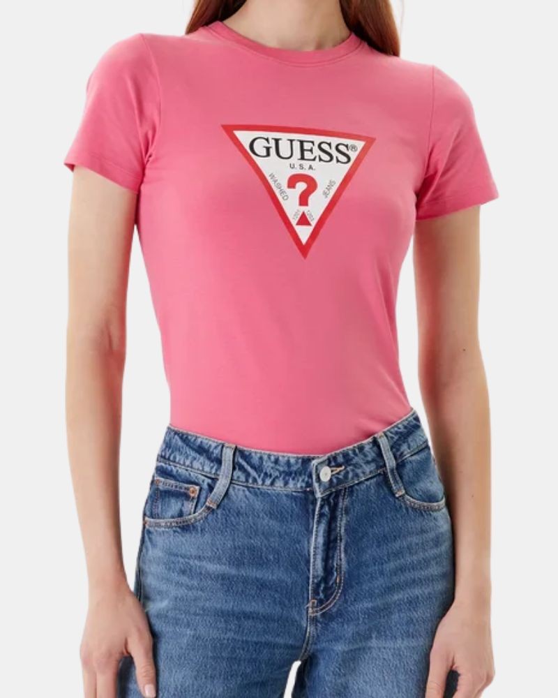 T-shirts Manga curta Mulher GUESS Rosa W4YI04 J1314