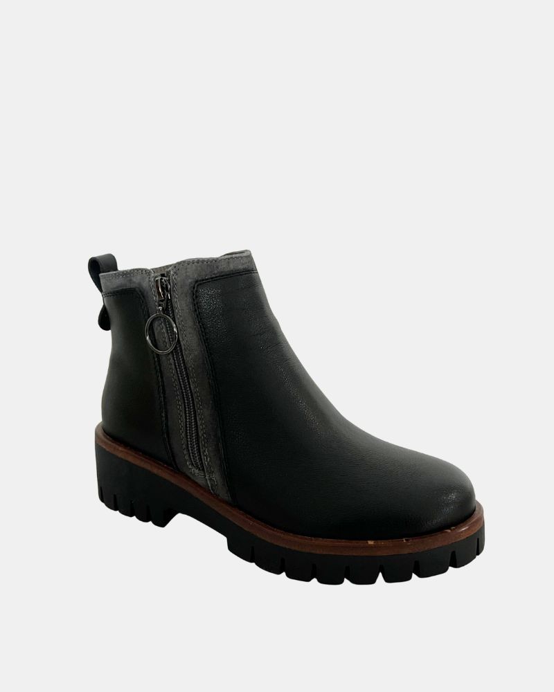 Botines de piel Bajos Mujer RKS Negro 3426