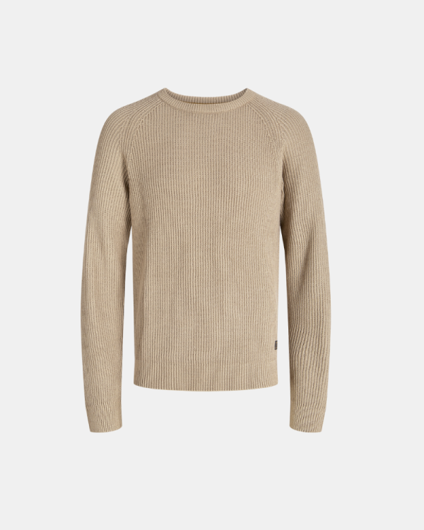  Jersey Manga larga Hombre JACK AND JONES Beige 12278916 PANNEL