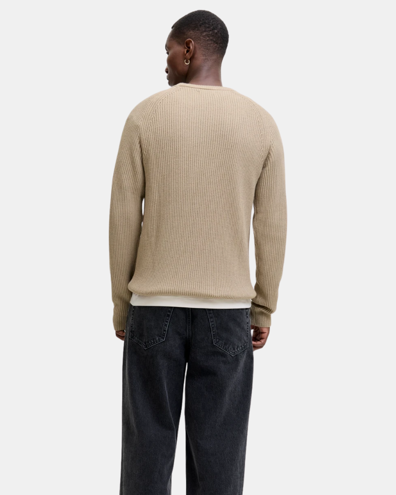  Jersey Manga larga Hombre JACK AND JONES Beige 12278916 PANNEL