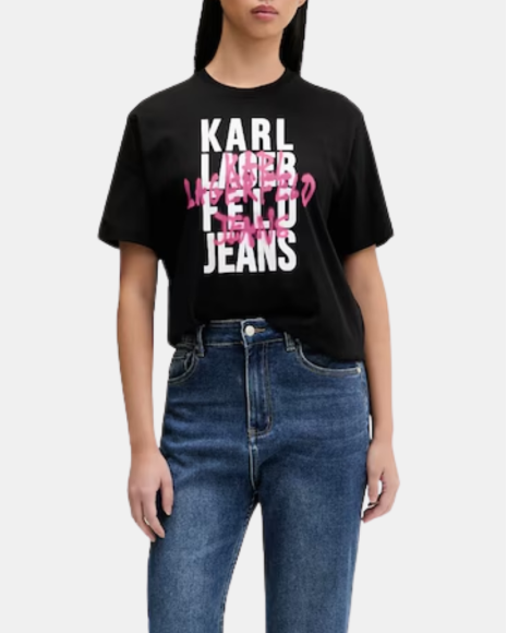  Camisetas Manga corta Mujer Karl Lagerfeld Negro B1W17057