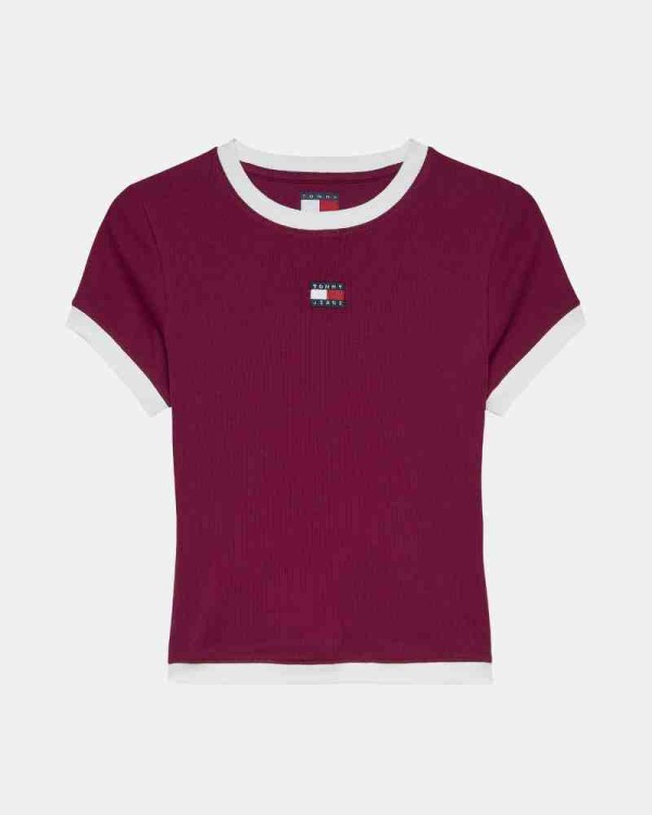  Camisetas Manga corta Mujer TOMMY HILFIGER Burdeos DW0DW22575VLC