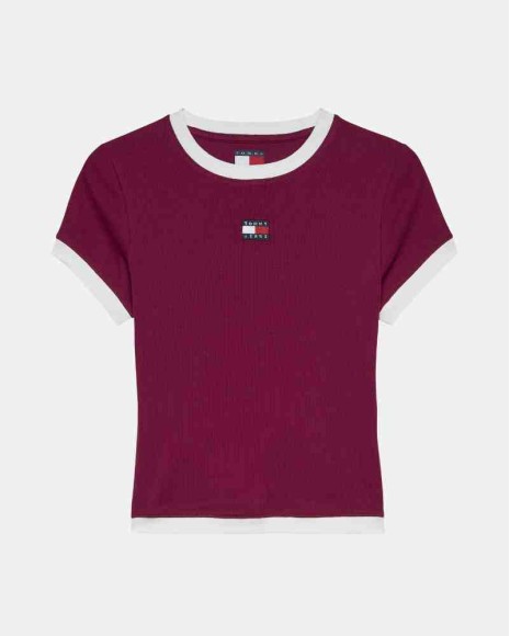  Camisetas Manga corta Mujer TOMMY HILFIGER Burdeos DW0DW22575VLC