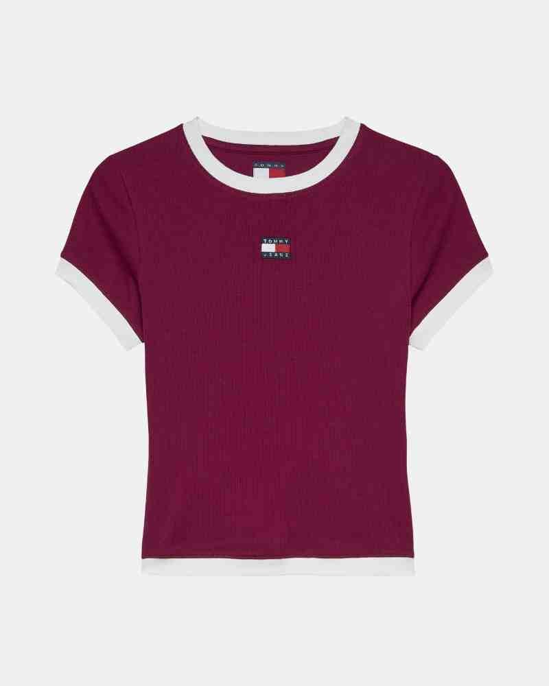  Camisetas Manga corta Mujer TOMMY HILFIGER Burdeos DW0DW22575VLC