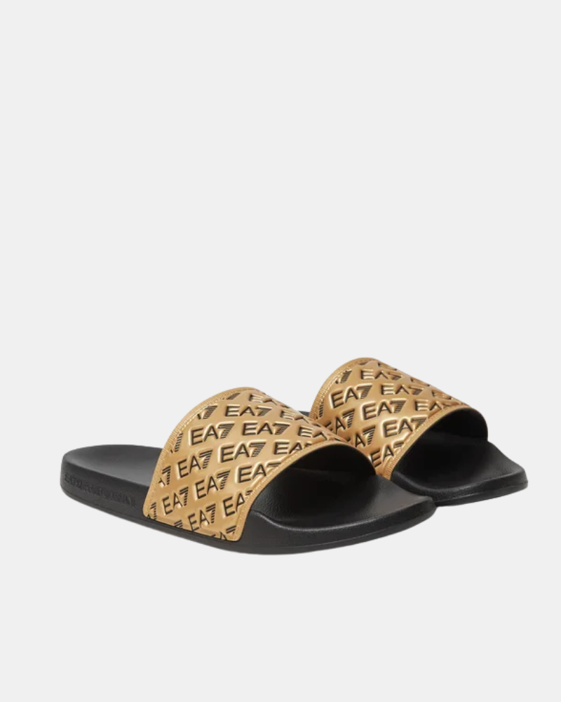 Sandalias Chancletas Hombre EA7 Oro 7X000109 AF15125