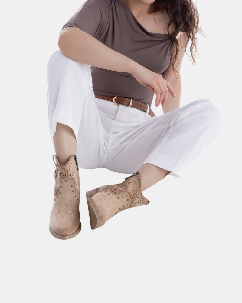 Botines Cowboy Mujer REFRESH Beige 175042