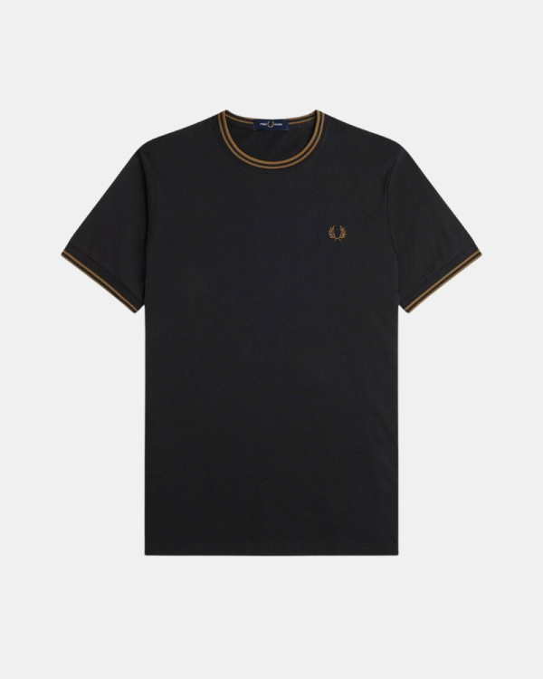 Camisetas de manga curta para homem FRED PERRY Preto M1588