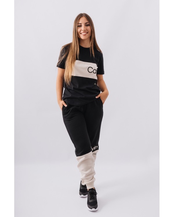 CALVIN KLEIN J20J218977BEH CUFFED JOG PANTS Pantalones Largos Chándal Mujer Negro