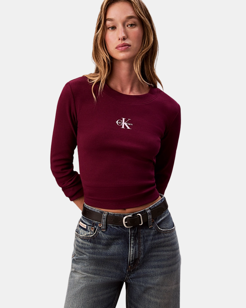 Camisetas Manga comprida Mulher CALVIN KLEIN Vermelho LV047A803G2E5