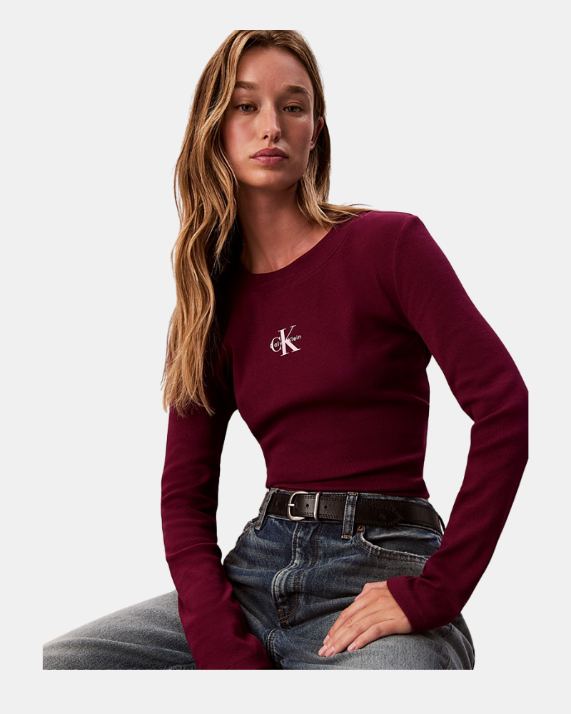 Camisetas Manga comprida Mulher CALVIN KLEIN Vermelho LV047A803G2E5