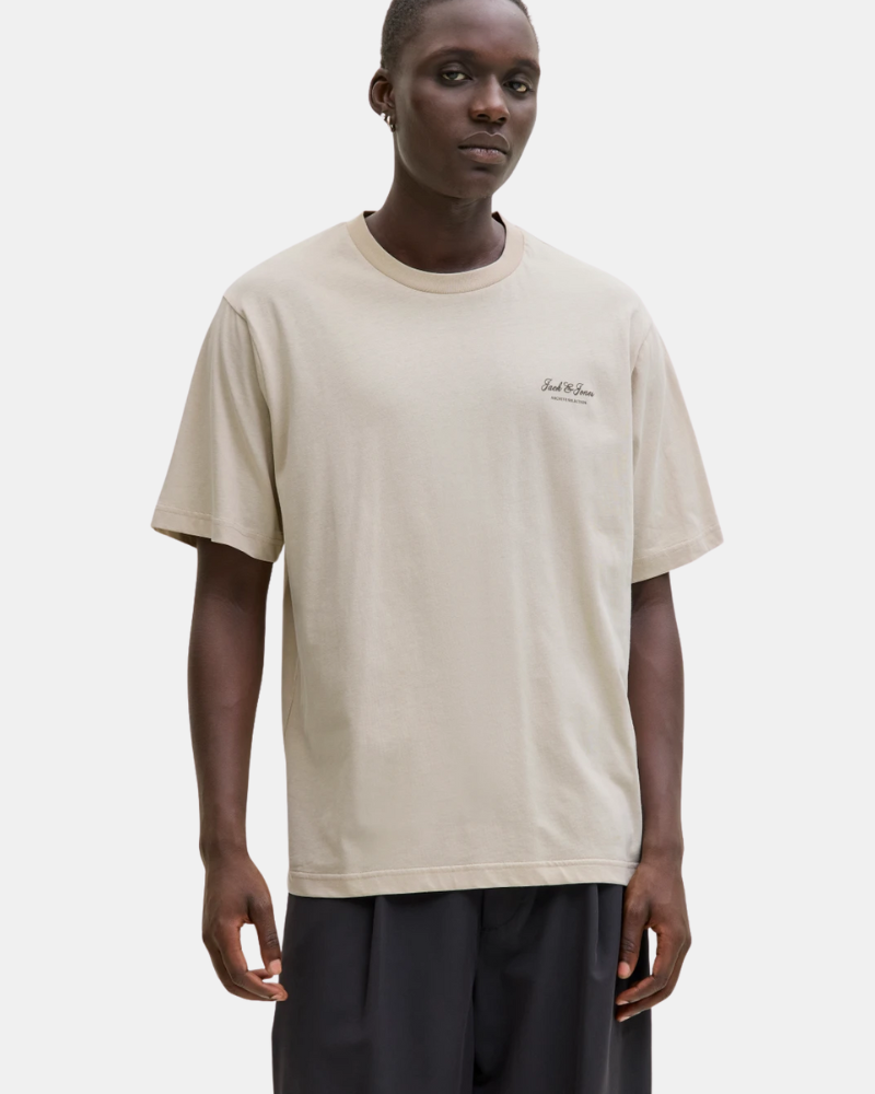 Camisetas de manga curta para homem JACK AND JONES Bege 12287990 ARCHIVE