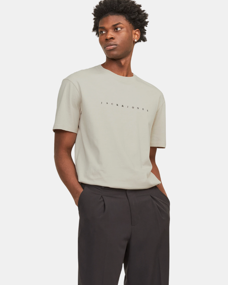 Camisetas Manga curta Homem JACK AND JONES Bege 12234746 STAR