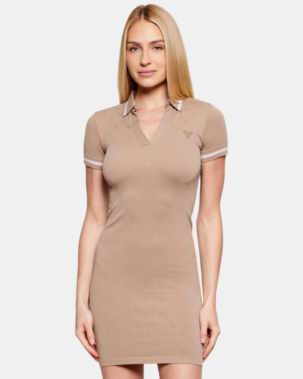 Vestidos Manga curta Mulher GUESS Taupe V6RK02Z4692