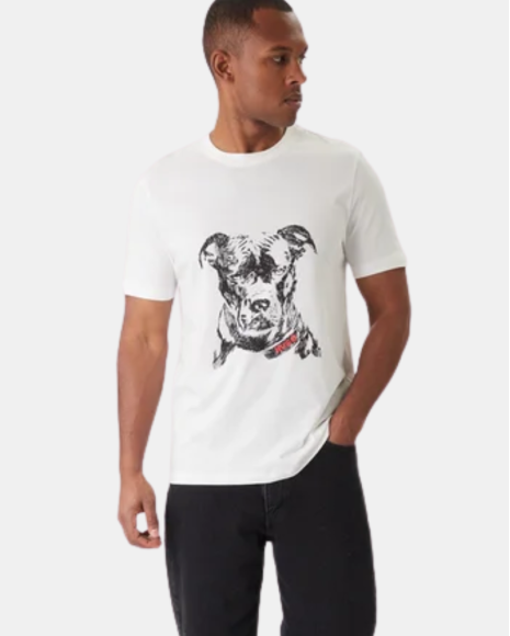 T-shirts manga curta Homem HUGO Branco 50553779 DUBROX