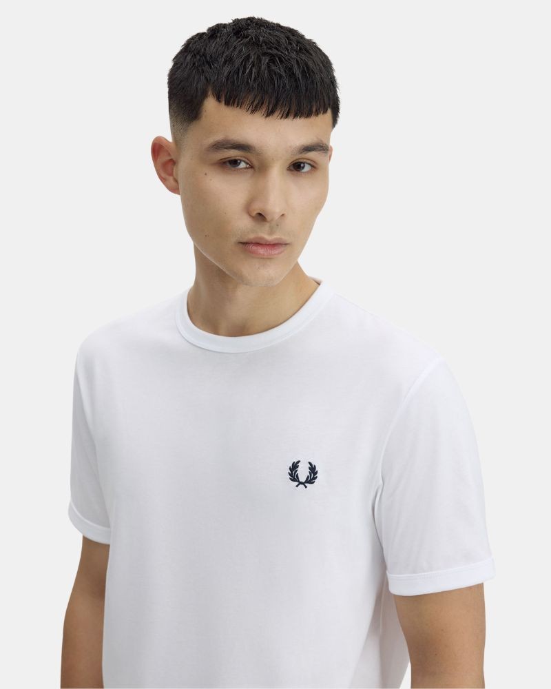  Camisetas Manga corta Hombre FRED PERRY Blanco M3519