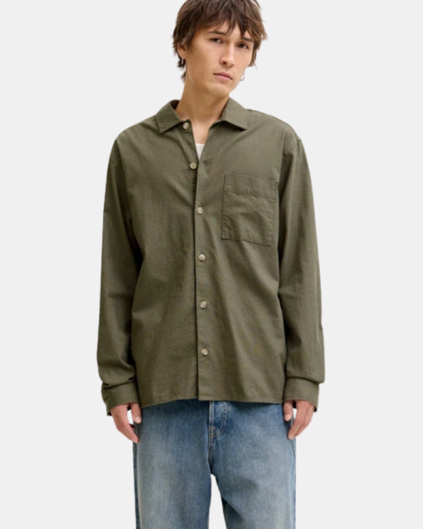 Camisas Manga Curta Homem JACK AND JONES Verde 12288627 TRISTAN