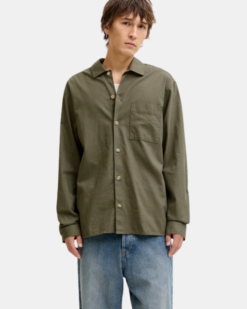 Camisas Manga Curta Homem JACK AND JONES Verde 12288627 TRISTAN