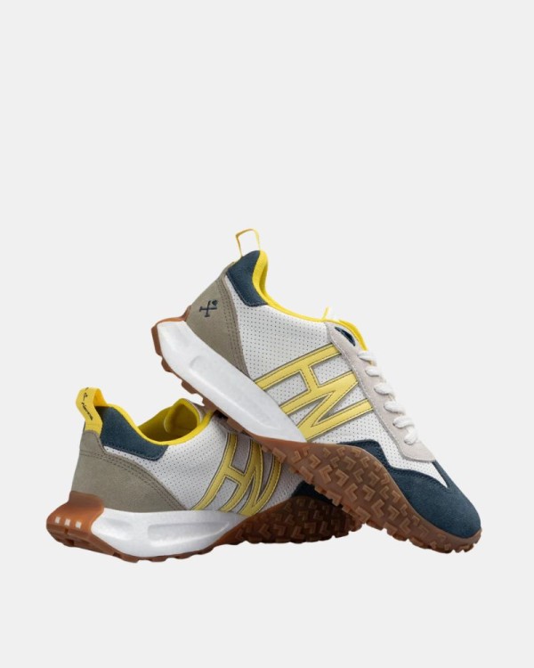 Sapatilhas Baixas Homem HARPER & NEYER Branco Azul Amarelo CARCROSS POINT 700326203