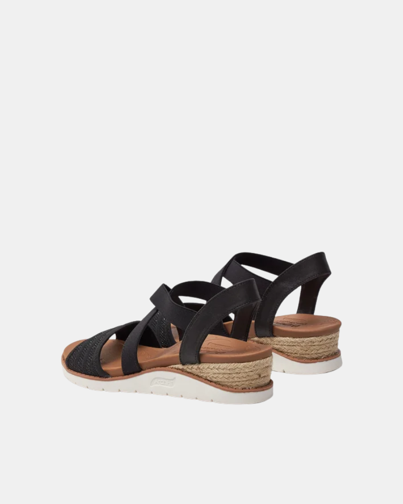 Sandalias Mujer fascitis plantar SKECHERS Negro 114013 BOBS ARCH FIT BEACH KISS BOHO