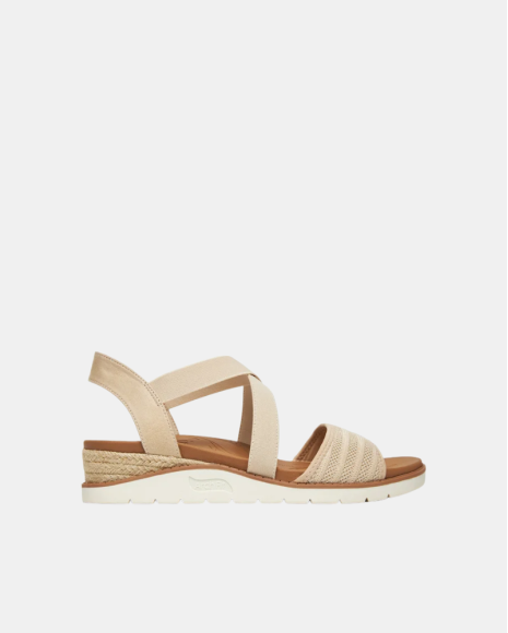 Sandalias Mujer fascitis plantar SKECHERS Nude 114013 BOBS ARCH FIT BEACH KISS BOHO