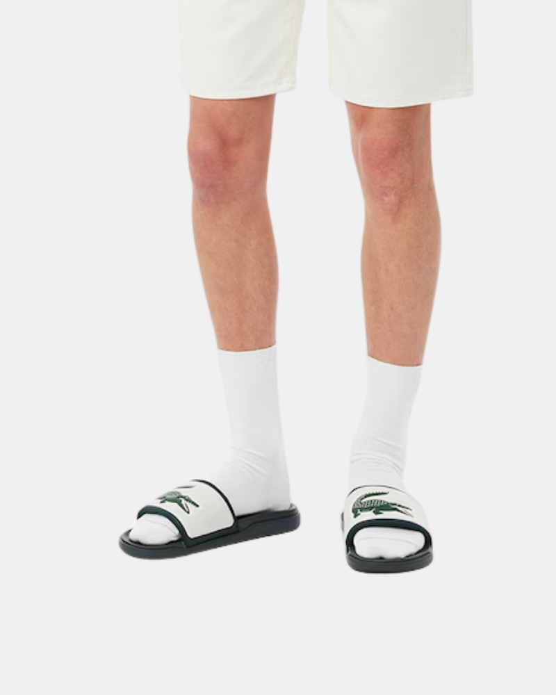 Sandalias Chancletas Hombre LACOSTE Blanco 49CMA0040 SERVE SLIDE