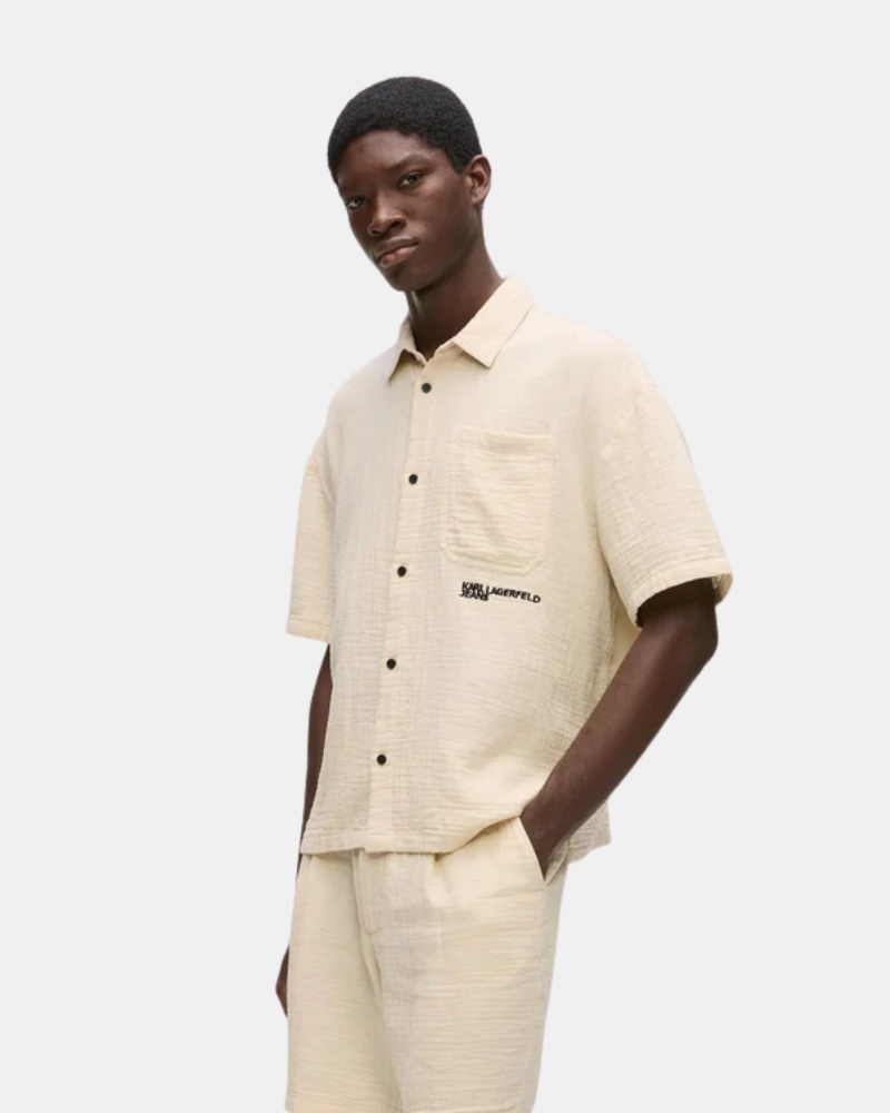Camisas Manga Curta Homem Karl Lagerfeld Bege B2M16012