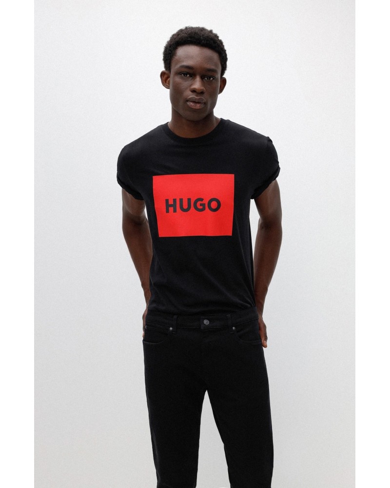 HUGO 50467952 DULIVE222 T-shirts Manga curta Homem Preto